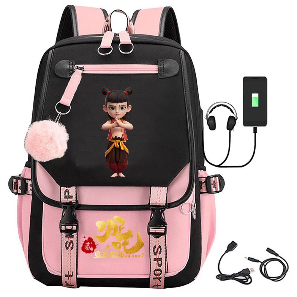 New Nezha's Devil's Child Noisy Sea Animation Large Capacity Backpack Travel Bag Computer Bag Student Leisure Backpack School Bag