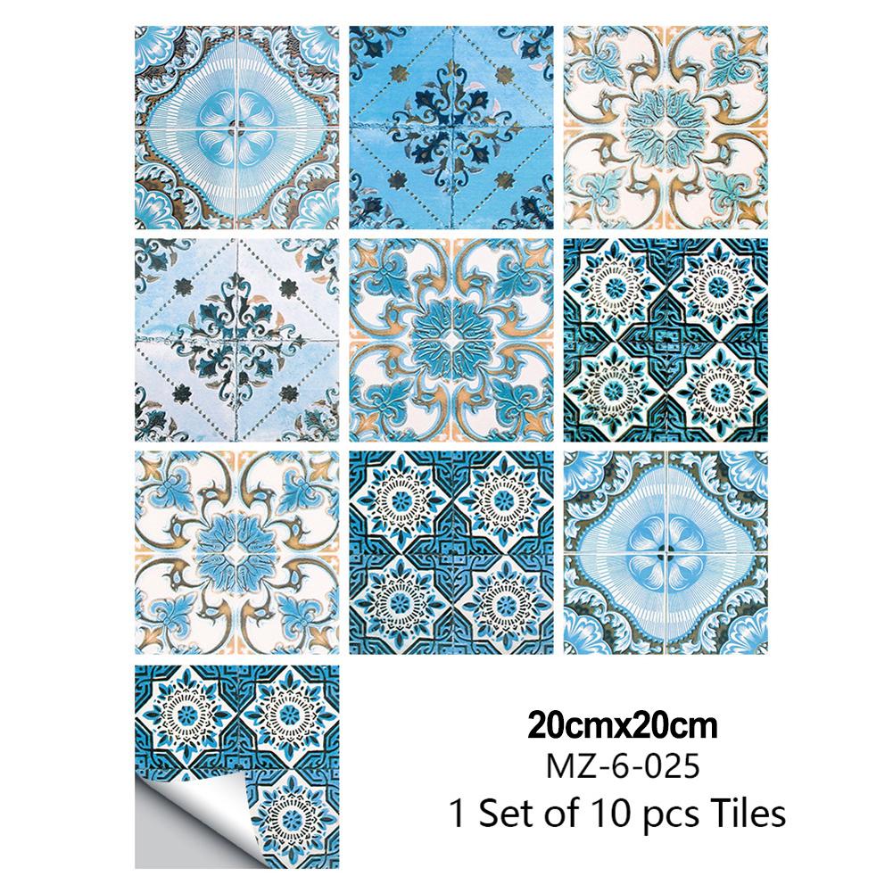 10PCS Mosaic Tile Stickers Stick Bathroom Kitchen Home Wall Floor Self-adhesive Waterproof Wallpapers For Home Bathroom Decor