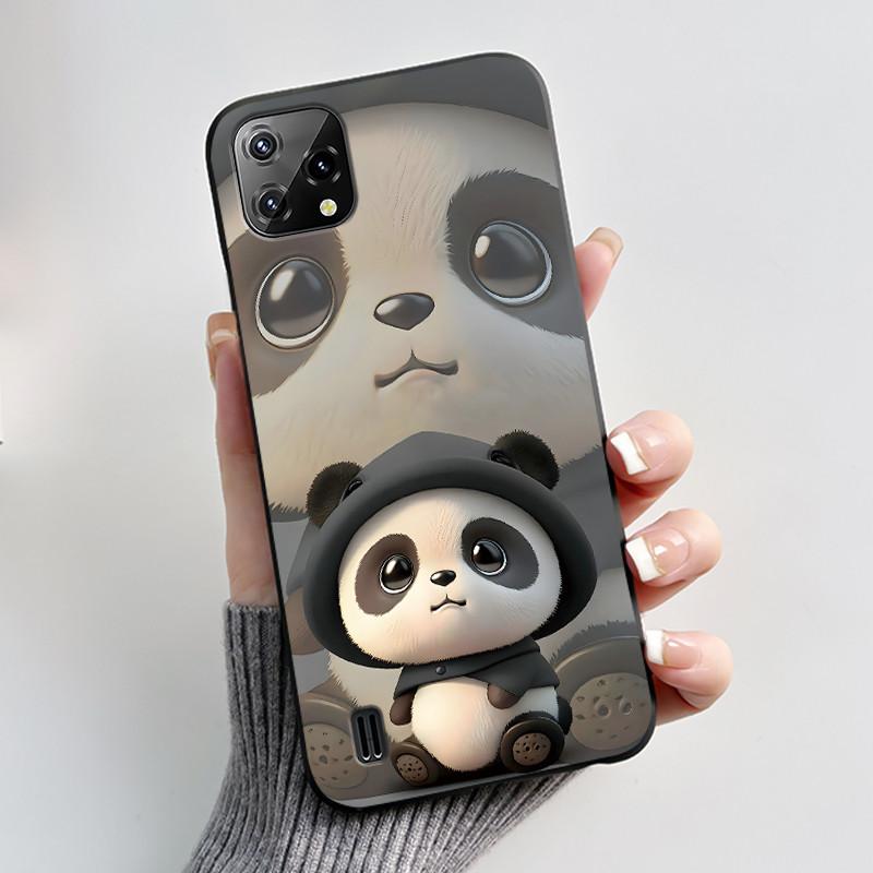 For Blackview A55 Case Oscal C60 Back Cover Luxury Cute Love Rabbit Funny Pattern Black TPU Soft Silicone Protective Phone Case