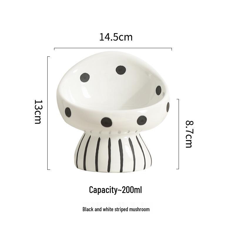 Ceramic Cat Bowl for Food & Water, Protects Cervical Vertebrae, Pet Feeding Basin for Cats & Dogs