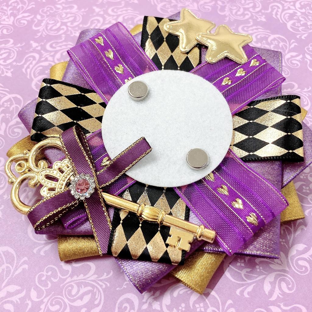 G Triger Antique Style Ita Rosette Badge 57mm 58mm Ita Bag Decoration Handmade Rosette Ribbon Purple