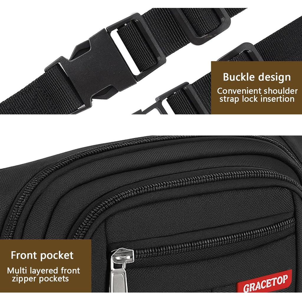 Gracetop Multifunctional Waist Fits Digital Water and Lightweight Hip Bag with 4 Ideal for Outdoor Suitable for Men and Women Bag, Smartphones,