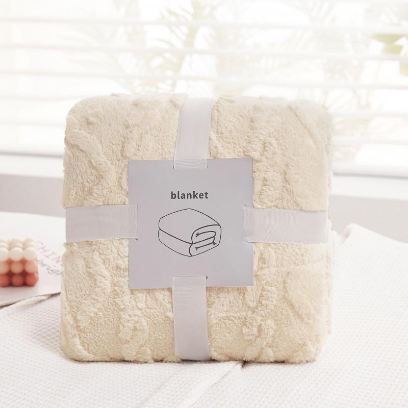 TaoFuu Fleece Blanket Jacquard Nap Office Sofa Dorm Bed