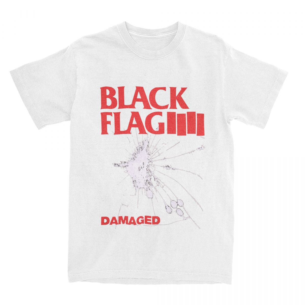 

Поврежденные футболки Black Flag Мужские Женские Повседневные Футболки из Чистого Хлопка Футболка с Круглым Вырезом и Коротким Рукавом Винтажная Уличная Одежда S