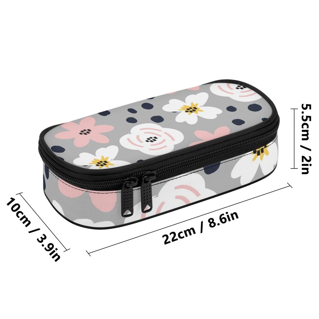 Pen Case 300D Polyester Spacious Storage Zip Around Closure with Mesh Pocket Removable Divider and Pen Slots for Everyday Study