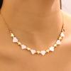 Women Necklace Bracelet Natural Shell Heart Design Adjustable Extension Chain Necklace Wristband Jewelry Gift