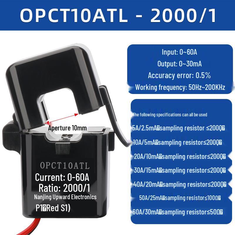 Small Open-Close Current Transformer: Open-Type, Compatible with 5A/2.5mA/5mA, 100A/20mA, 200A/333mV.