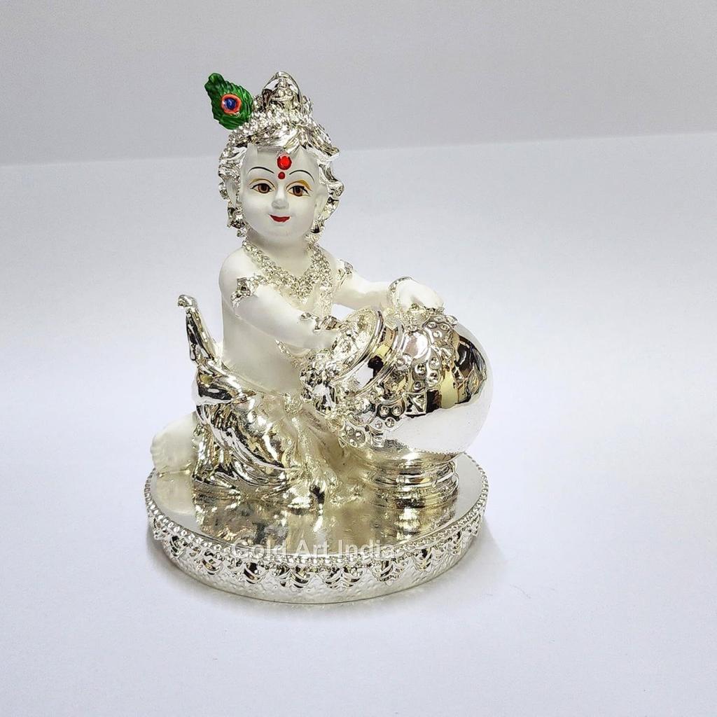 Makhan Krishna | Idol for Home Decor| Laddu Gopal Murti for Gifting | Small Statue for Office Desk | Makhan Chor Idol | Bal Gopal Idol for Puja