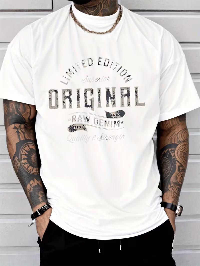 Men s Original Graphic T-Shirt with Limited Edition Superior Raw Denim Print (ES XXL