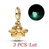 Summer Glow-in-the-dark Firefly Charm Pan Bracelet DIY Silver Gold Plated Women Jewelry Gift for Her