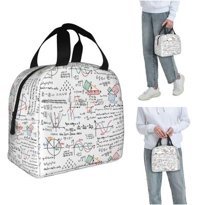 Mathematics Formulas Numbers Insulated Lunch Bag for Women Kids Portable Food Boxes Thermal Lunch Box Tote