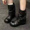 Fashion Designer Women Chelsea Boots Flats Fashion Winter Shoes Goth Dress Ankle Boots Woman 2025 New Casual Motorcycle Botas De Mujer