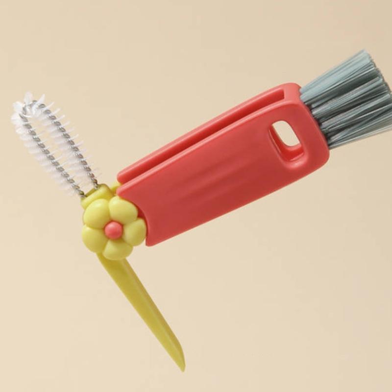 User friendly Cup Lid Cleaner 3 Way Design Scraping Scrubbing Wiping Kitchenwares Plastic Tool