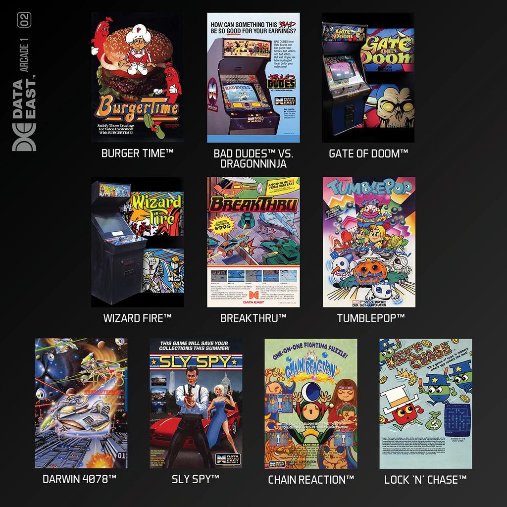 Evercade Data East Arcade 1 [Physical Cartridge Collection] 10 Games Included