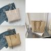 Stylish Commuter Single Shoulder Bag In White And Khaki Colors Trendy Casual Tote Bag