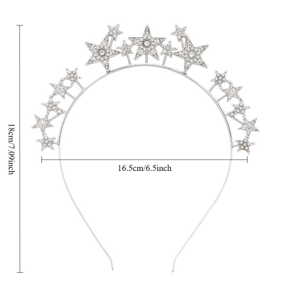 Gold Silver Color Crystal Star Hairband Sparkling Stars Tiaras Bridal Crown Hair Accessories Headwear Princess Queen