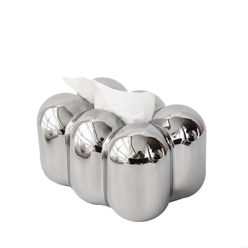 High-end Dining Table Tissue Box Ceramics Tissue Box Silver White Black
