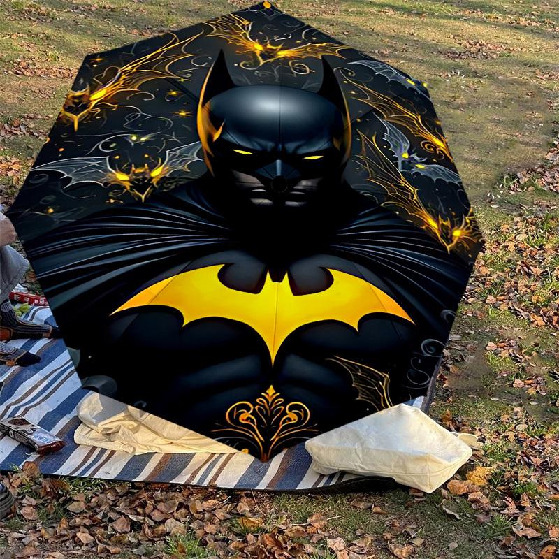 1PC Warner Batman Bat Automatic Open/Close Umbrella with Windproof, 58-Rib Sturdy Canopy, Durable Ribs1275A