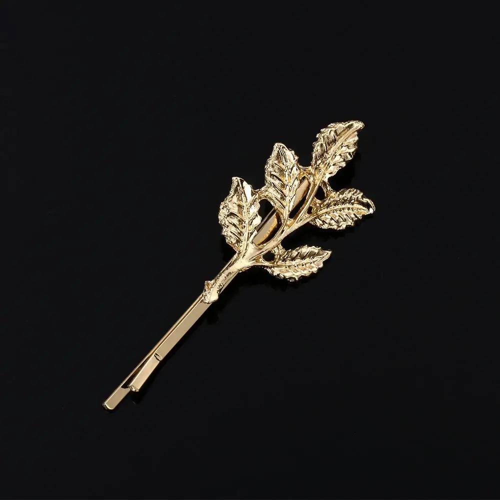 Fashion Bobby Pin Metal Leaf Shape Barrettes Women Hair Clip Bride Hairpins