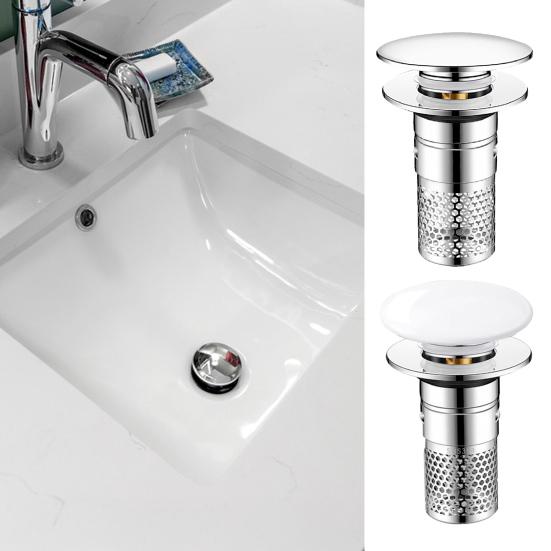 Bathroom Sink Stopper Pop-up Drain Strainer Hair Debris Catcher Sink