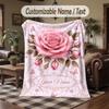 Pink Leopard Theme Throw Blanket Custom Name Text Personalized Blanket Soft Cozy Blanket for Home Sofa Bed