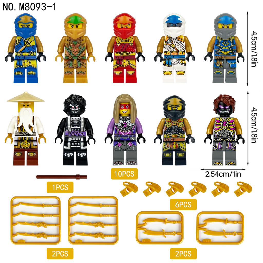 M8093 Ninja Figurine Xiangjiang Children Assemble Small Particle Building Block Toy Shoulder Armor Helmet Accessories