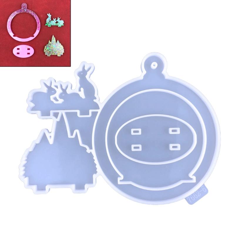 

Christmas Shaped Silicone Mold DIY Epoxy Resin Deer Christmas Tree Pendant Decoration Christmas Elk Mold Home Ornament