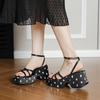 Thick-soled digital wedge sandals, women wear muffin shoes outside, beautiful in spring and summer, not tired of feet, with heightening sandals