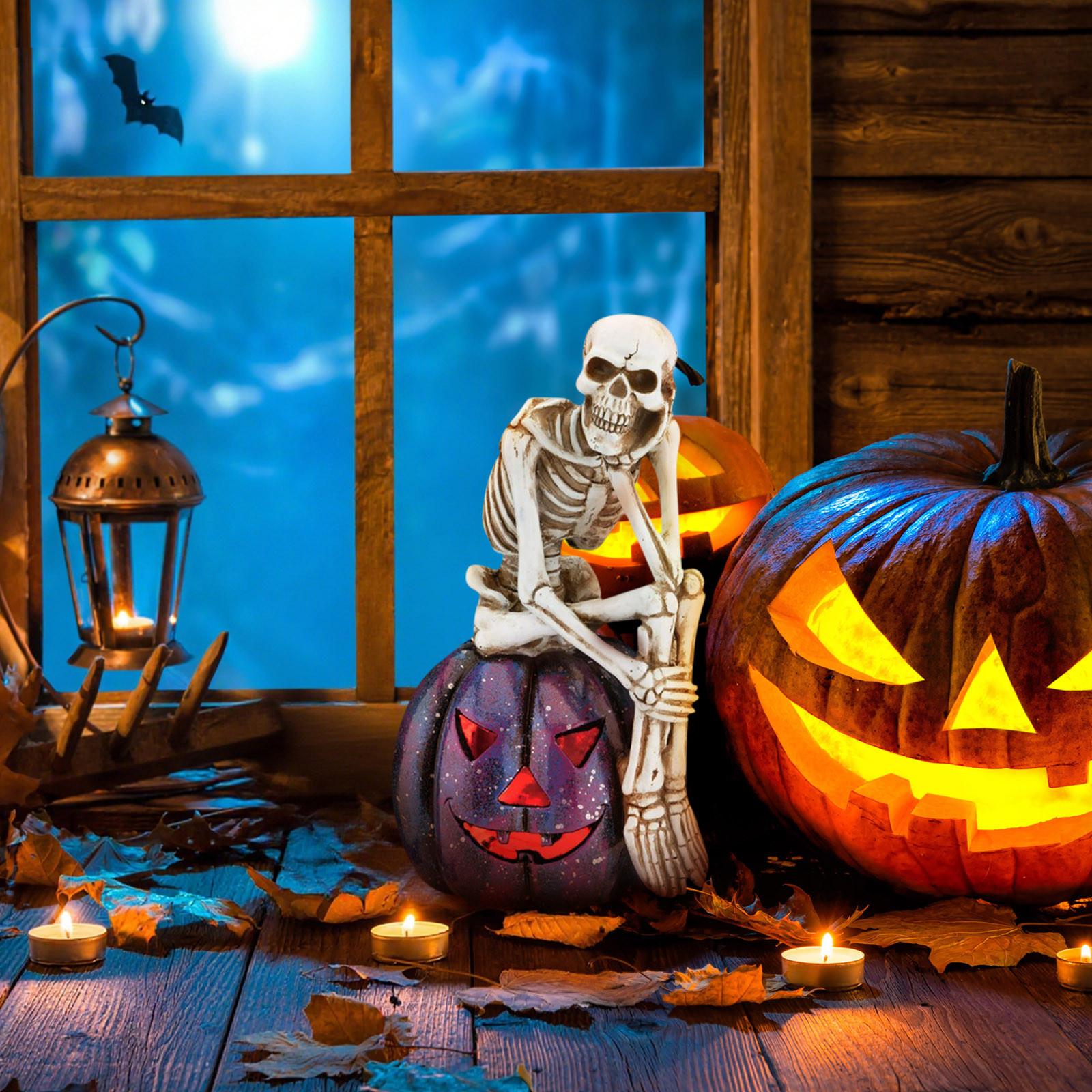 

Tree Pre-Lit Halloween Decoration, Skeleton,Purple Pumpkin, 1 Multicolor LED Light, Battery Operated, 11 Inch One Size