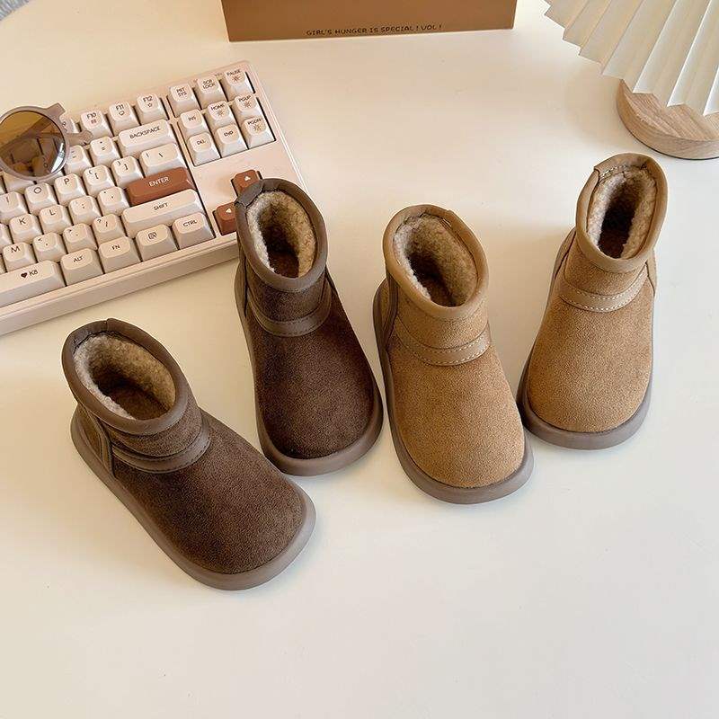 Girls Snow Boots 2025 Winter New Children's Velvet Warm Boys Cotton Boots Baby Soft Sole Non-slip Large Cotton Shoes