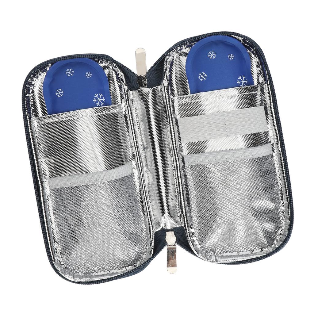 Insulin Cooler Bag Portable Lightweight Improved Insulation Convenient for Insulin Pen Glucose Monitor Blue Bottom