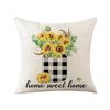 Home Decoration Pillowcase Set Watercolor Plaid Sunflower Pillowcase Spring High-end Home Cushion Cover