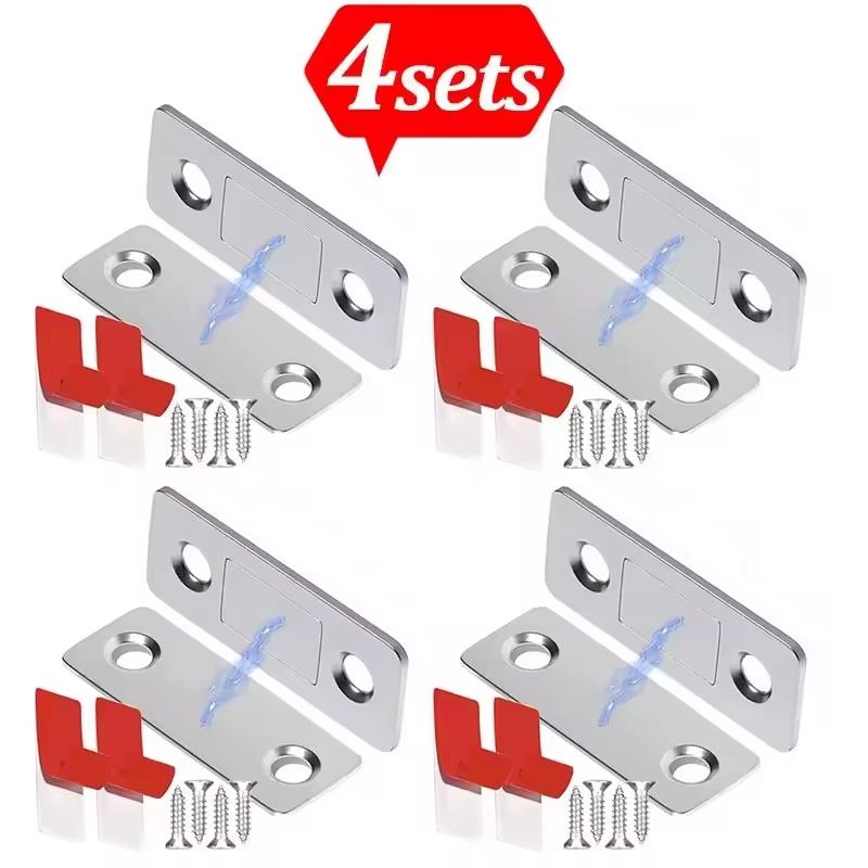 Magnetic Cabinet Catches Ultra Thin Door Strong Magnets Stopper Invisible Adhesive Drawer Magnet Lock for Kitchen Closet Closer