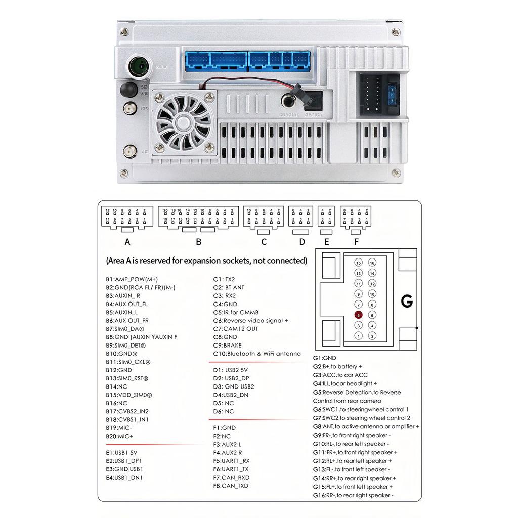 10.33inch Car Radio Ossuret 1Din Touch Screen 360° Rotatable Android 13 GPS