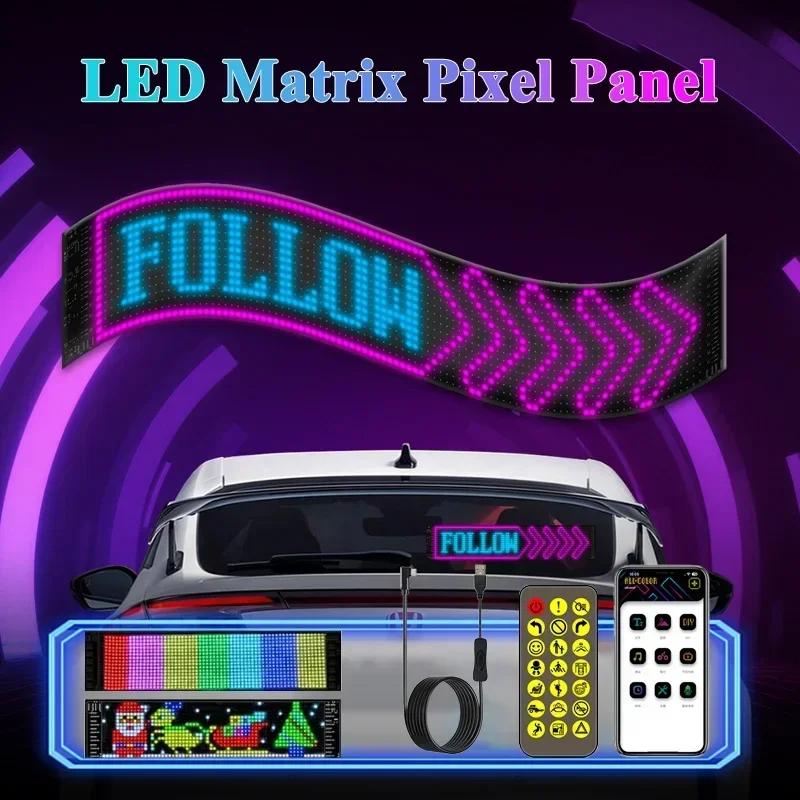 LED Matrix Pixel Panel Car Screen Flexible Display DIY Scrolling Pattern USB Remote & App Control Christmas Halloween Decoration