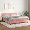 3141376 vidaXL Divan Bed with Mattress Pink 160x200 Cm Velvet