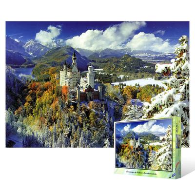 Schneelandschaft von Schloss Neuschwanstein 4 - 1000-teiliges Puzzle, beliebtes koreanisches Puzzle
