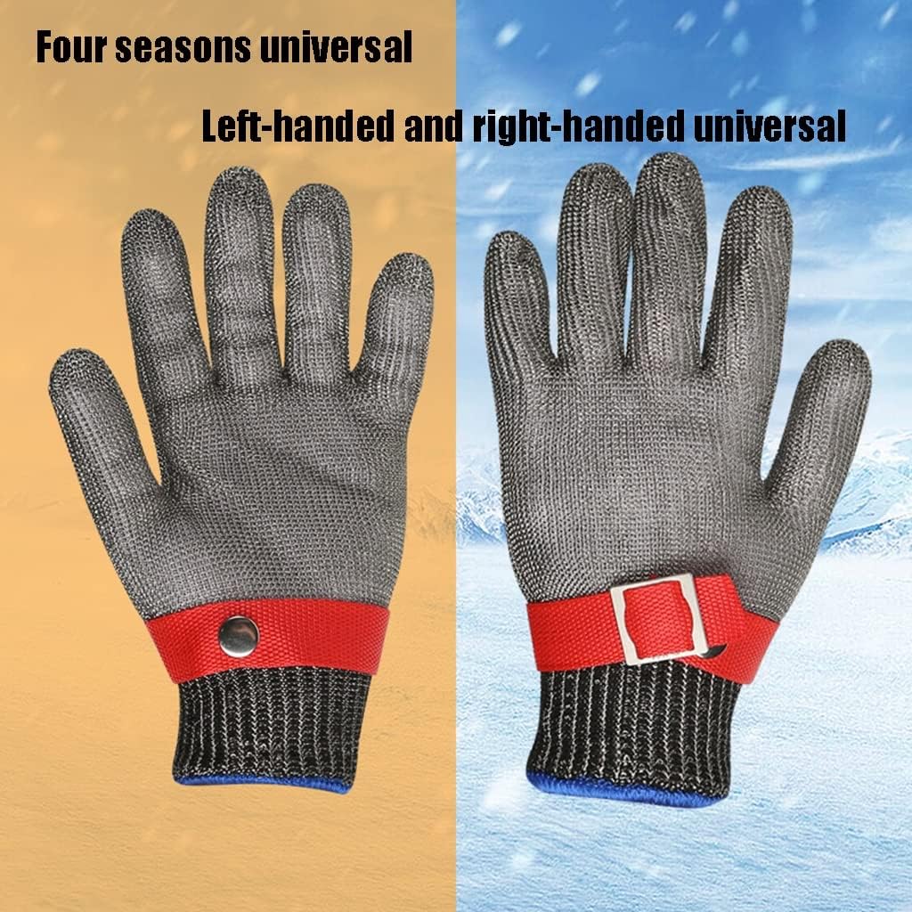 Cut Resistant Glove Adjustable Metal Cut Resistant Gloves, Suitable for Slaughter, Food Processing, Oyster Removal, Common for Both Left and Right