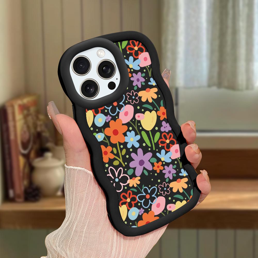 Big Wave Edge Weiches Silikonmaterial Macaron-Telefongehäuse Stoßfestes Schutzgummigehäuse für iPhone Samsung Huawei Honor Xiaomi Redmi OnePlus Moto