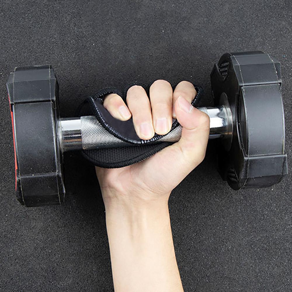 1 Pair Black Neoprene Palm Grip Pads Non-slip Fitness Bodybuilding Training Aid