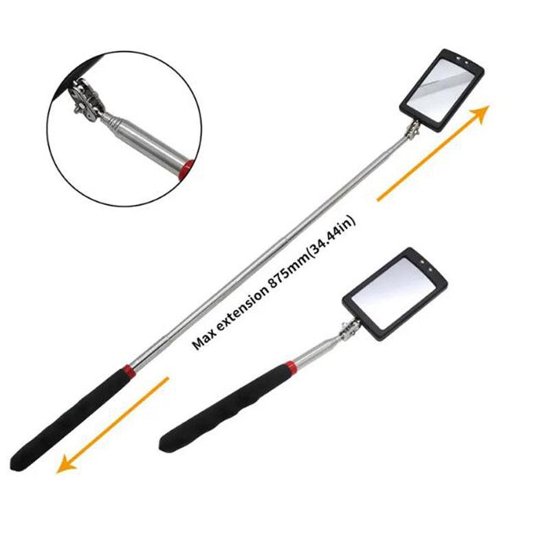 Telescoping Flexible Head Inspection Mirror Car Bottom With Light Adjustable Detection Mirror Magnification Inspection Mirror