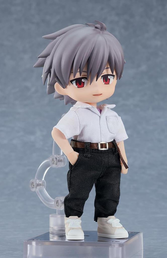 GOOD SMILE COMPANY Nendoroid Doll New Theatrical Edition Kaworu Nagisa and Plastic Painted Movable Figure Evangelion Non-Scale Fabric, Magnet,