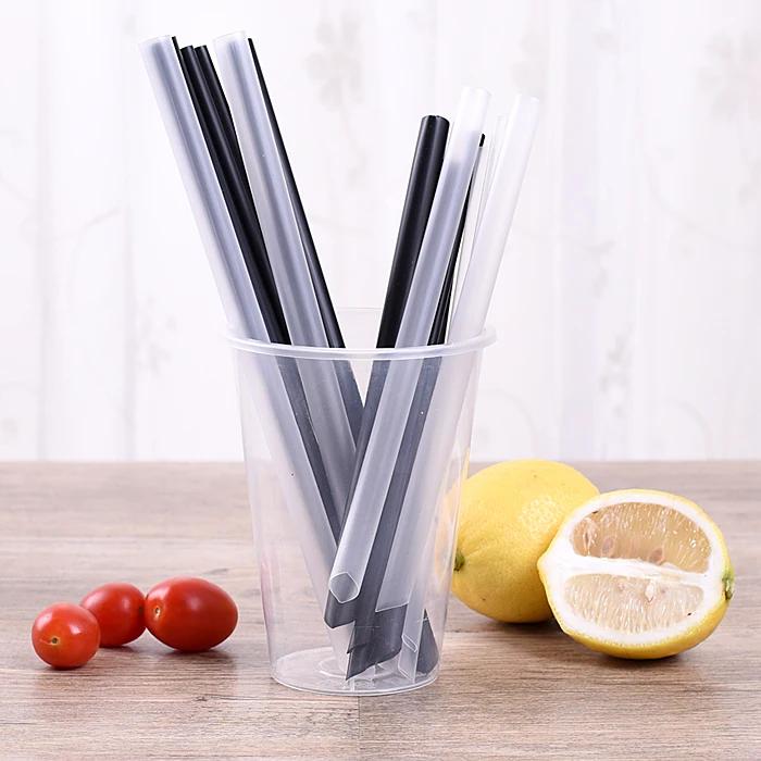 100pc/lot 1.2 cm big Disposable bubble tea straw milk tea milk juice plastic transparent 19/23cm Tea Fruit Drink Straws
