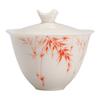 Bílý porcelánový šálek na čaj Sancai Keramický ručně malovaný Gaiwan Čínská miska na přípravu Kung Fu čaje Retro čajová souprava Terina Čajové nádobí