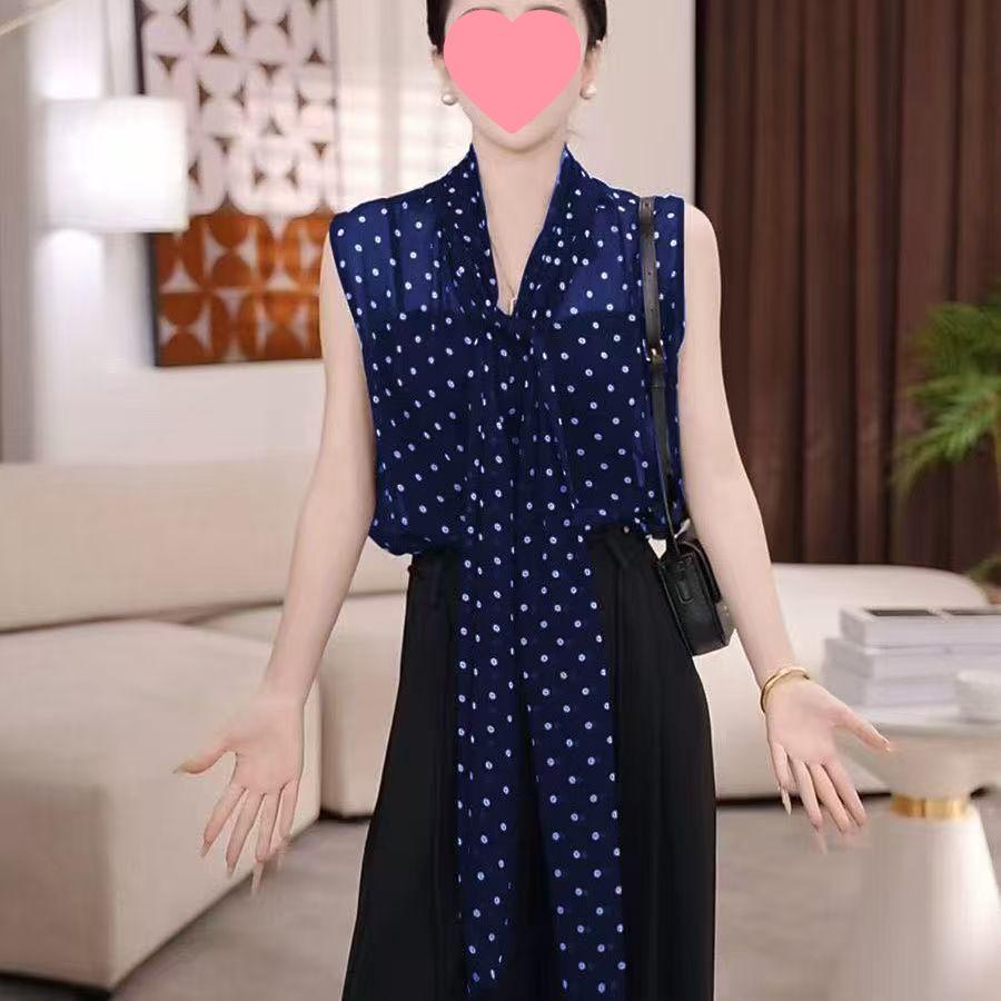 Damen-Oberteil im französischen Stil mit weiten Ärmeln und Pünktchen: Neue Sommer/Herbst Mode, Nischen Design, Elegant & Vielseitig.