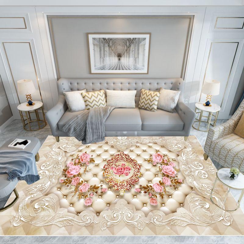 Rose European Carpets 140x200 Large Pink Luxury Non-slip Area Rug for Living Room Bedroom Lounge Floor Mat