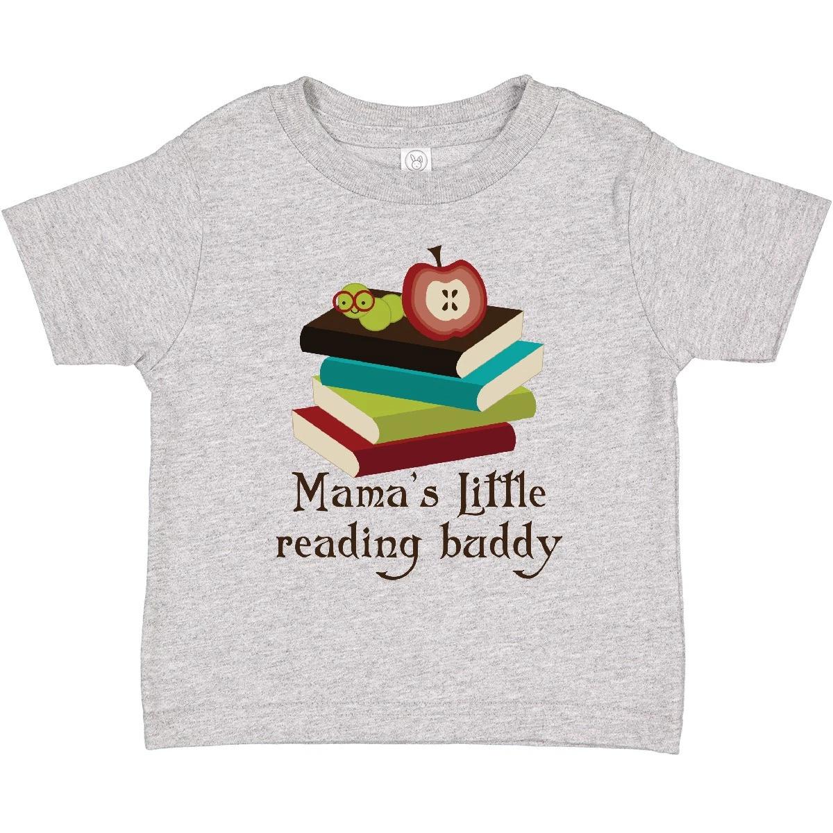 Inktastic Mamas Little Reading Buddy Bookworm Toddler T-Shirt Future Reader Mama 100