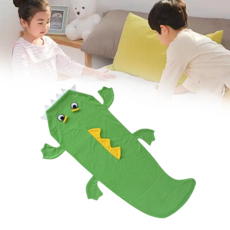 Green Crocodile Childrens Blanket Sleeping Bag For Winter Kids Use