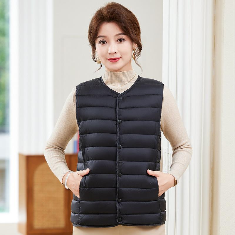 

Crew neck light cotton clothes vest vest autumn and winter vest splicing vest outer wear vest 2XL (recommended about 90-55kg)