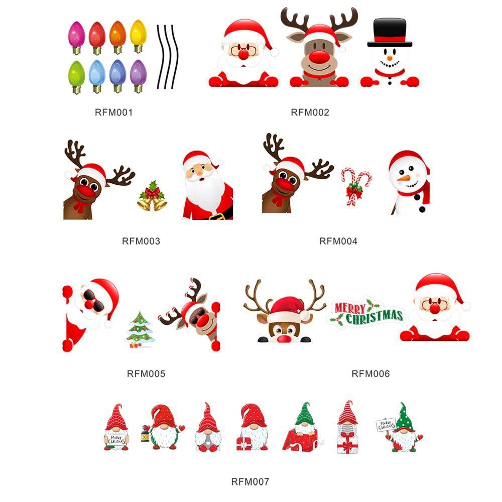 Exterior Accessories Car Styling Decoration Car Magnetic Reflective Decal Christmas PVC Stickers
